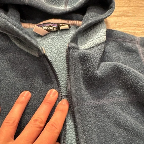 Vintage Patagonia Hoodie Womens Small Blue Thick Fleece Made in‎ USA Sherpa - Picture 3 of 8
